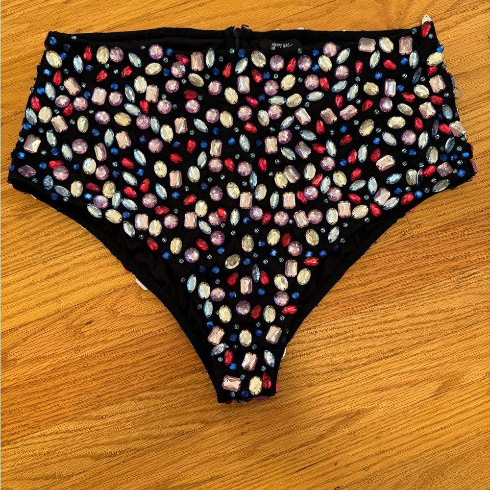 Nasty Gal Black Gem-Embellished Shorts